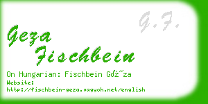 geza fischbein business card